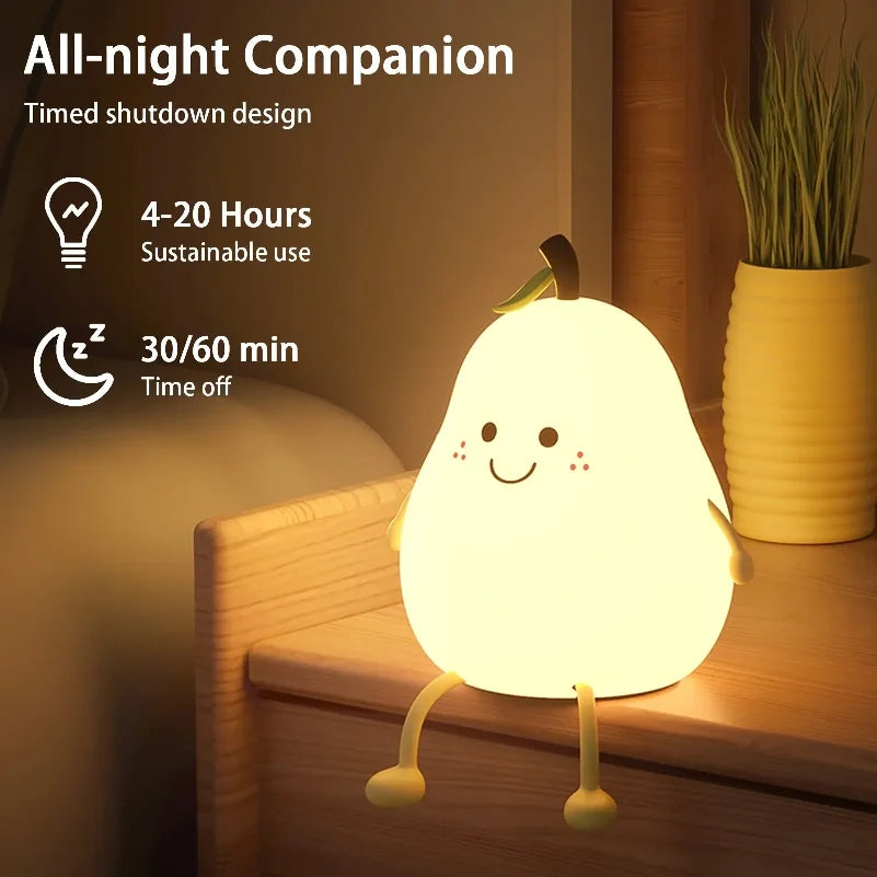 Đèn Ngủ Hình Quả Lê Silicone
