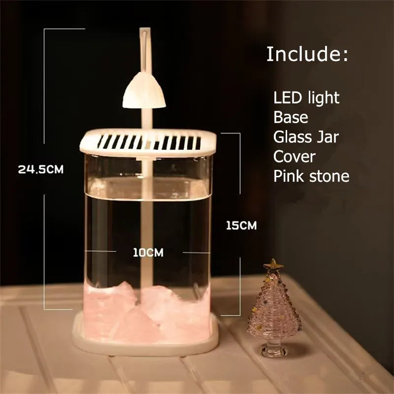 Bể Cá Kính Mini Để Bàn Kèm Đèn LED