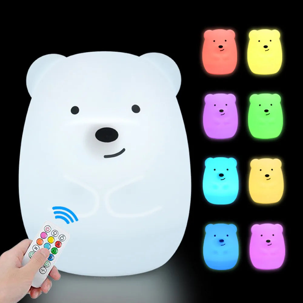 Đèn Ngủ LED Hình Gấu Silicone