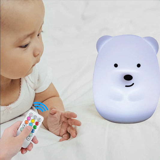 Đèn Ngủ LED Hình Gấu Silicone