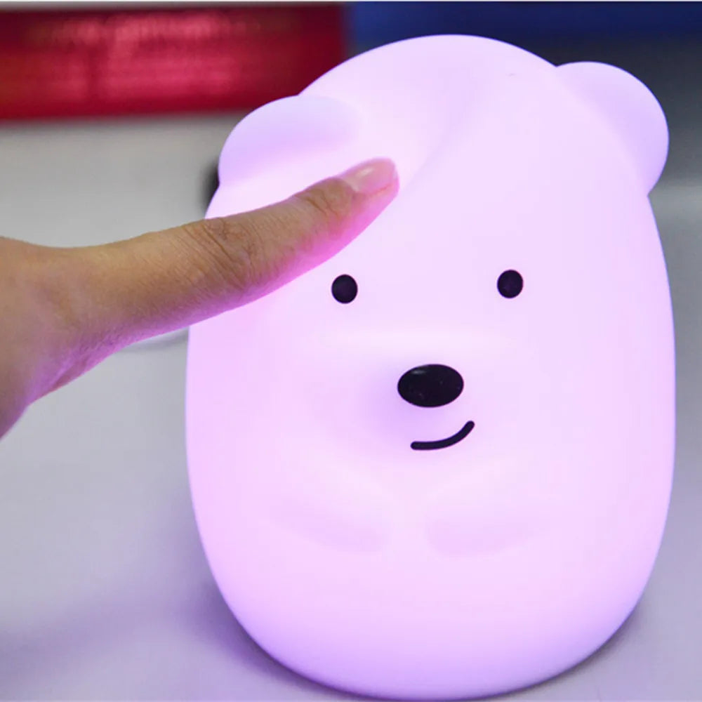 Đèn Ngủ LED Hình Gấu Silicone