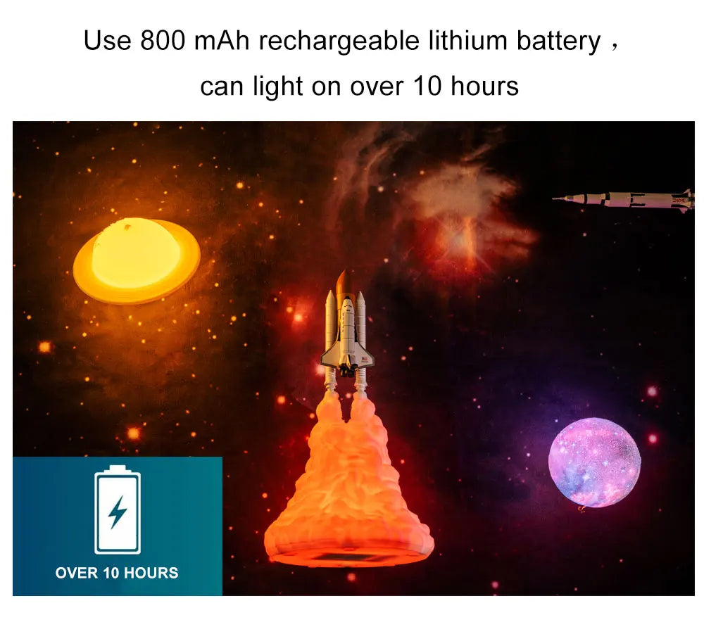 Đèn LED 3D Hình Tên Lửa Vũ Trụ
