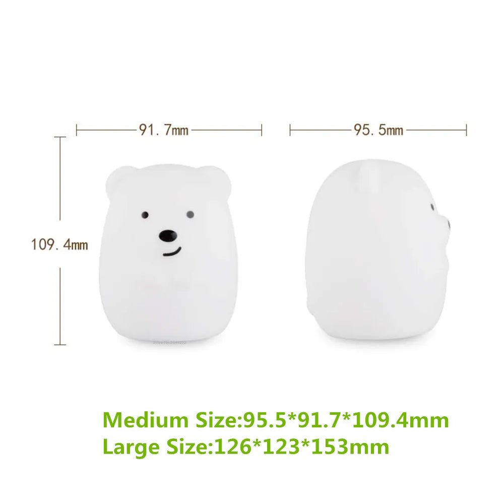 Đèn Ngủ LED Hình Gấu Silicone