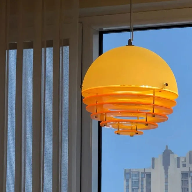 Đèn Thả Trần Bauhaus Retro Màu Cam Hoàng Hôn
