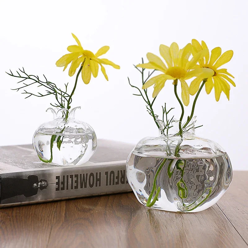 Bình Hoa Thủy Tinh Hình Quả Lựu Decor