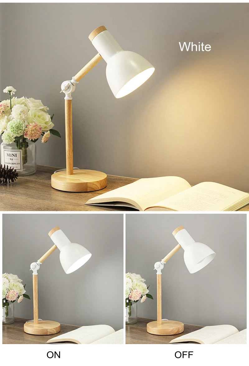 Đèn Bàn LED Gỗ Phong Cách Nordic