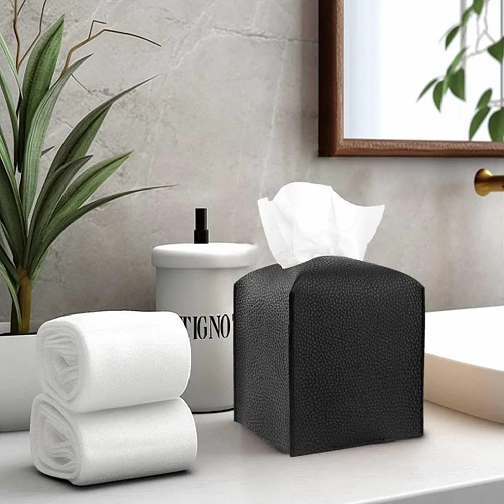 Hộp Đựng Khăn Giấy Da PU Hình Vuông