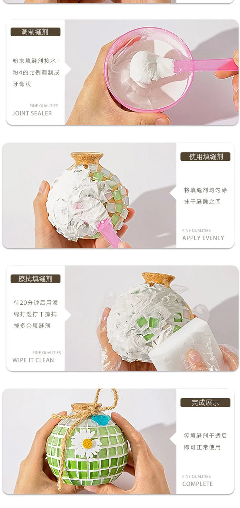 Bộ Làm Bình Hoa Mosaic DIY Thủ Công