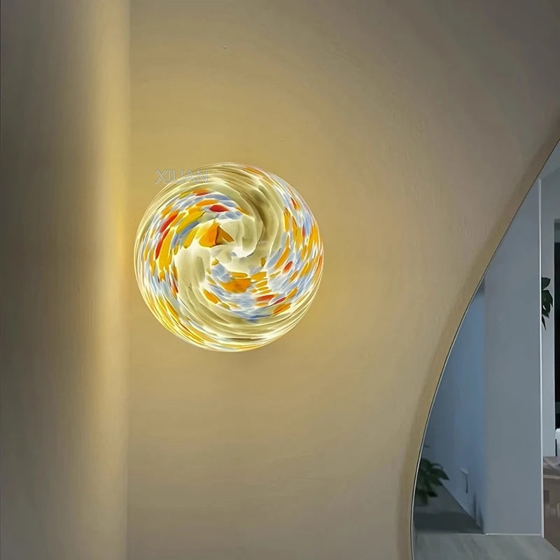 Đèn Tường Kính Màu Hình Cầu