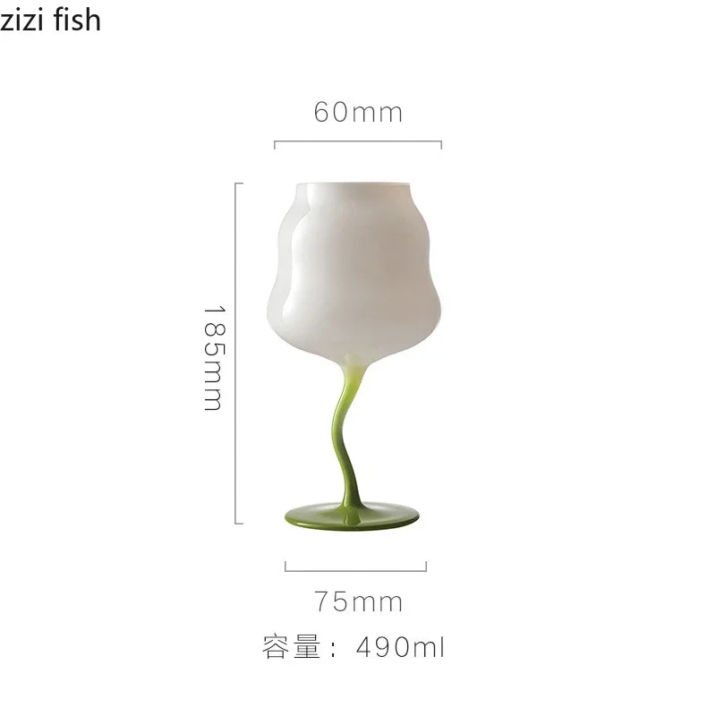 Ly Rượu Vang Chân Cong Hình Tulip