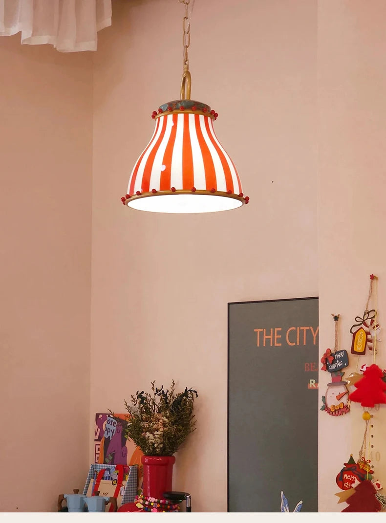 Đèn Thả Trần Kính Màu Retro