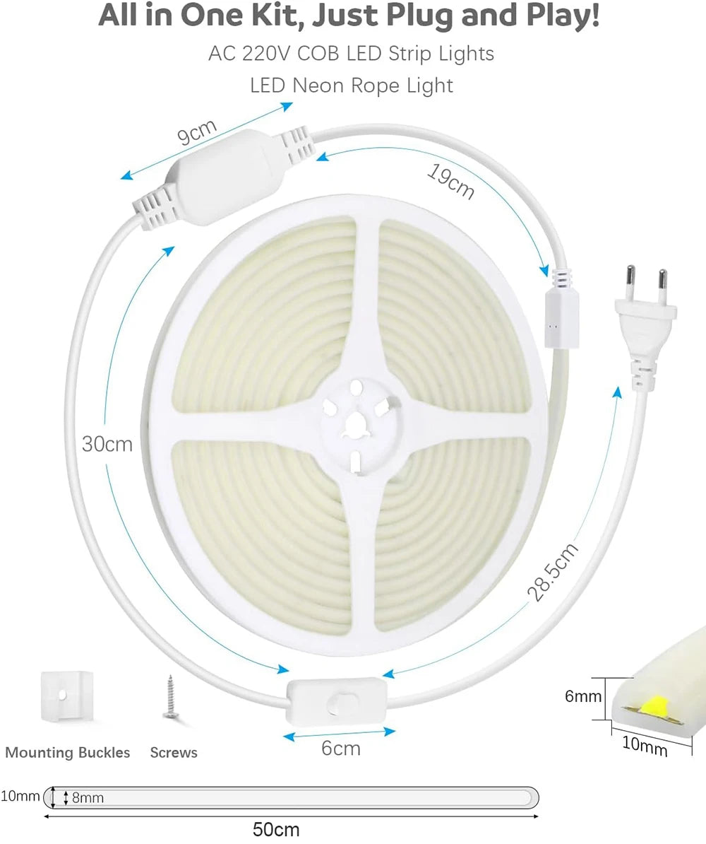 Đèn LED COB Neon Dây Linh Hoạt