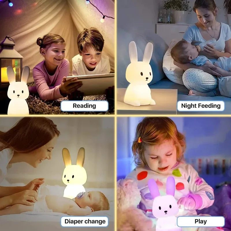 Đèn Ngủ LED Hình Thỏ Silicone