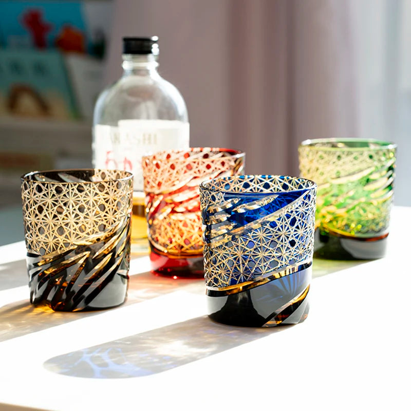 Ly Whisky Thủy Tinh Màu Hổ Phách