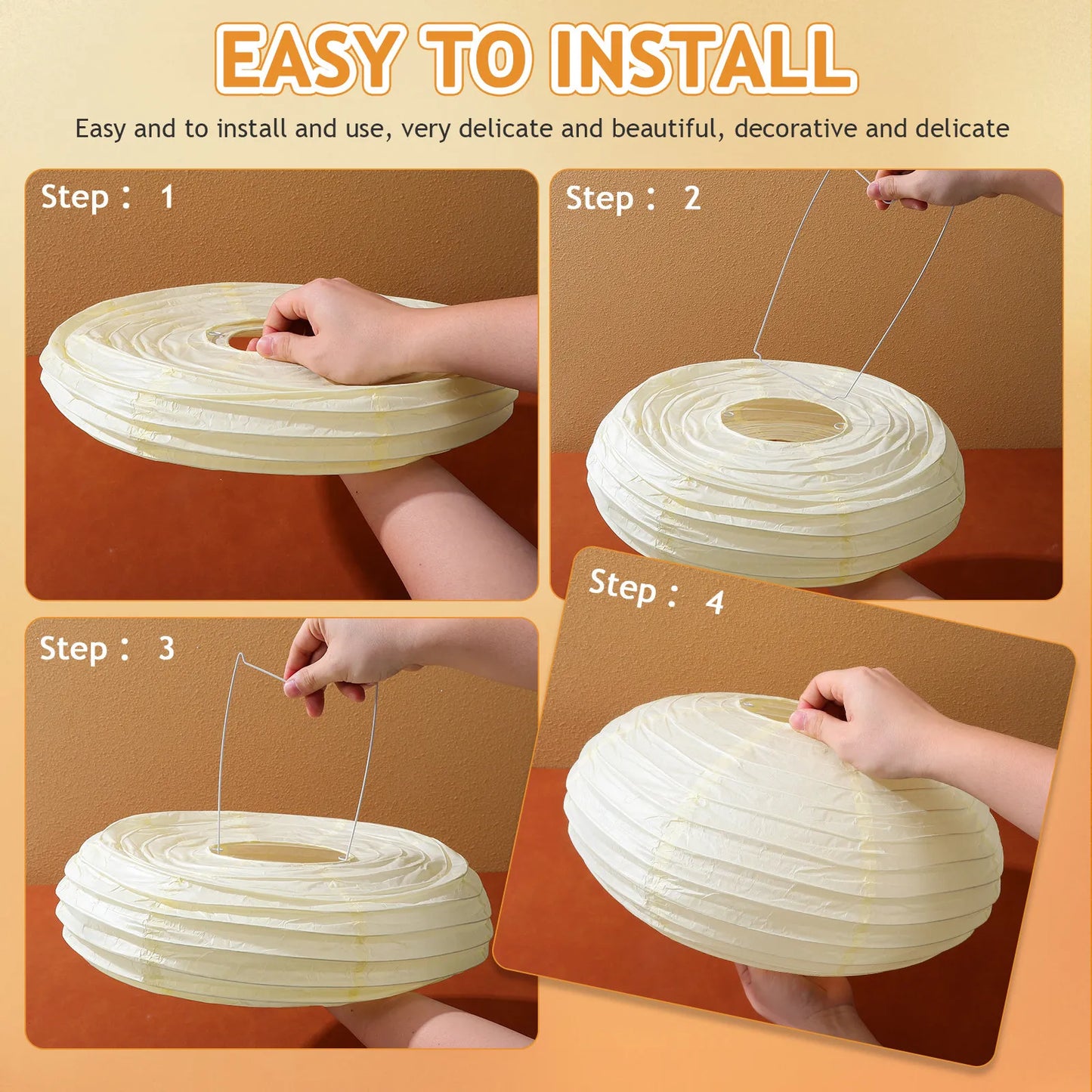Đèn Giấy Thả Trần Hình Bầu Dục