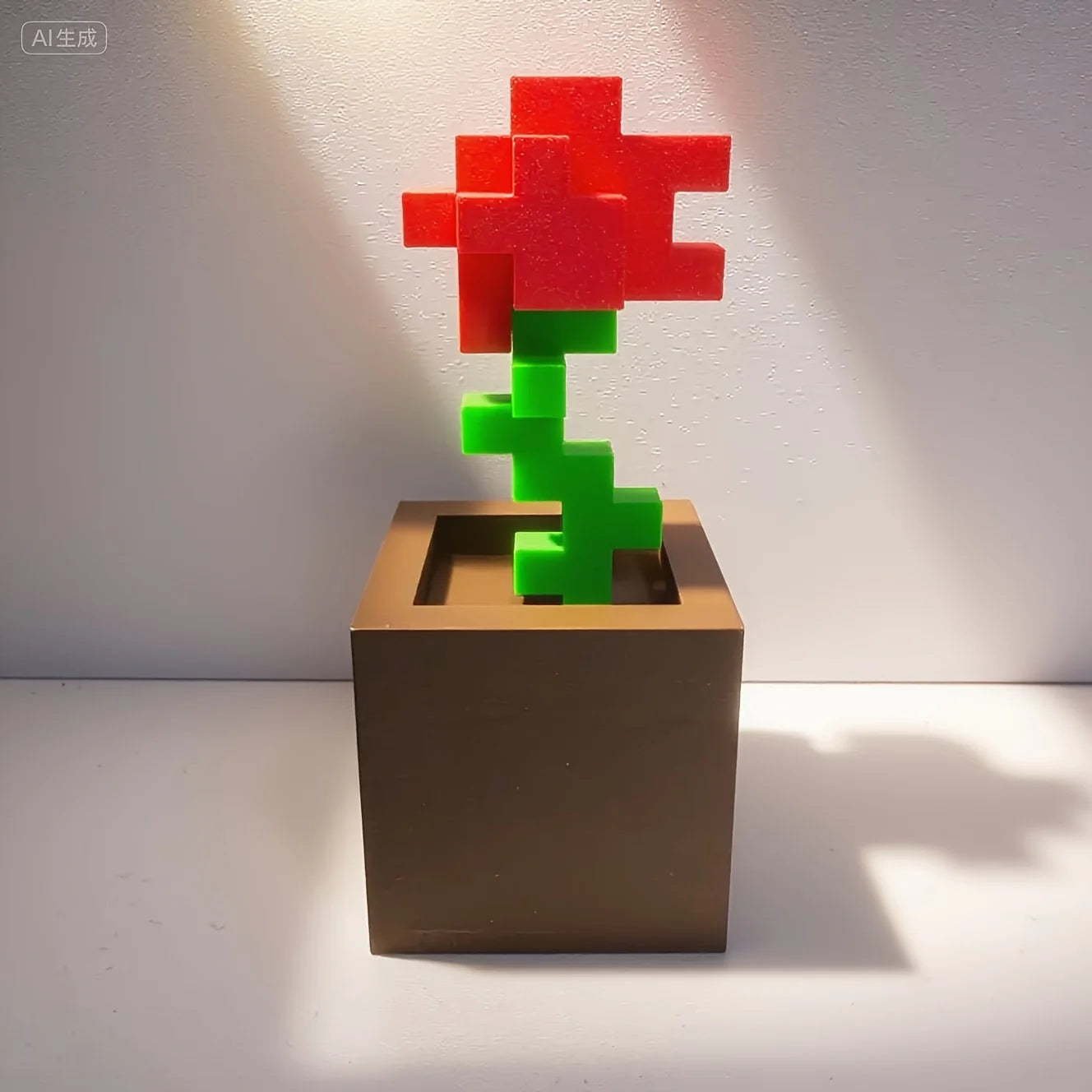 Mô Hình Hoa Hồng Pixel Decor In 3D