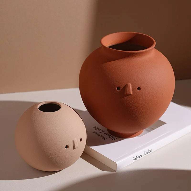 Bình Hoa Gốm Sứ Khuôn Mặt Hoạt Hình