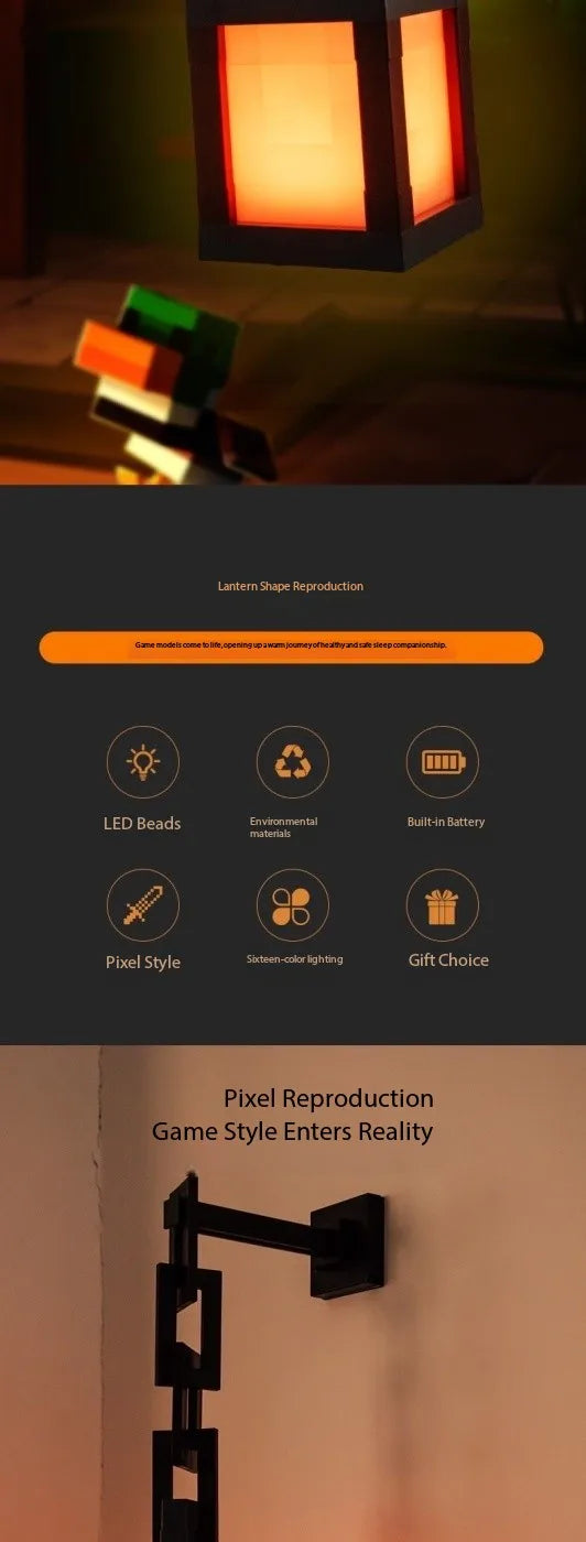 Đèn Ngủ Treo Tường Pixel 16 Màu