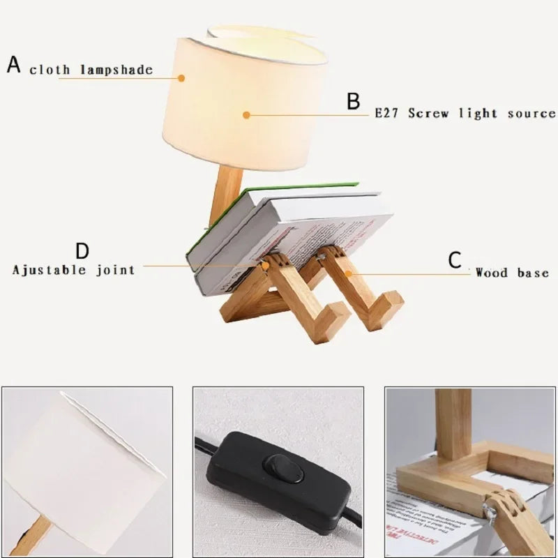 Đèn Bàn Hình Robot Có Thể Điều Chỉnh