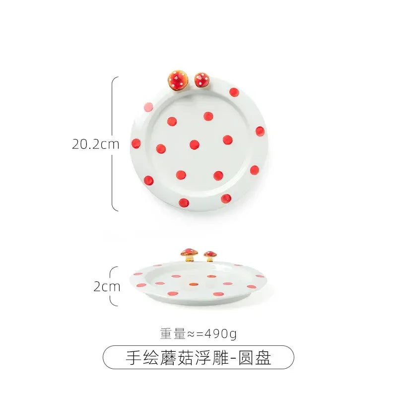 Bộ Đồ Ăn Gốm Sứ Hình Nấm 3D