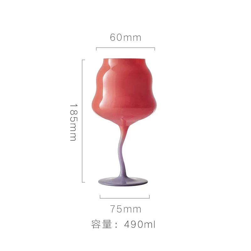 Ly Rượu Vang Chân Cong Hình Tulip