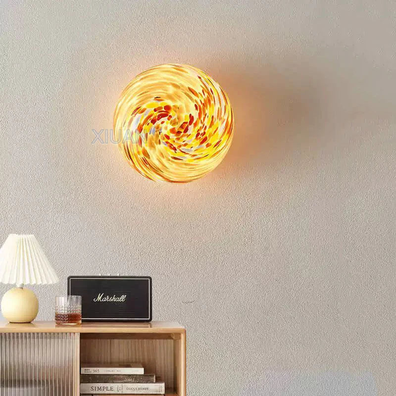 Đèn Tường Kính Màu Hình Cầu