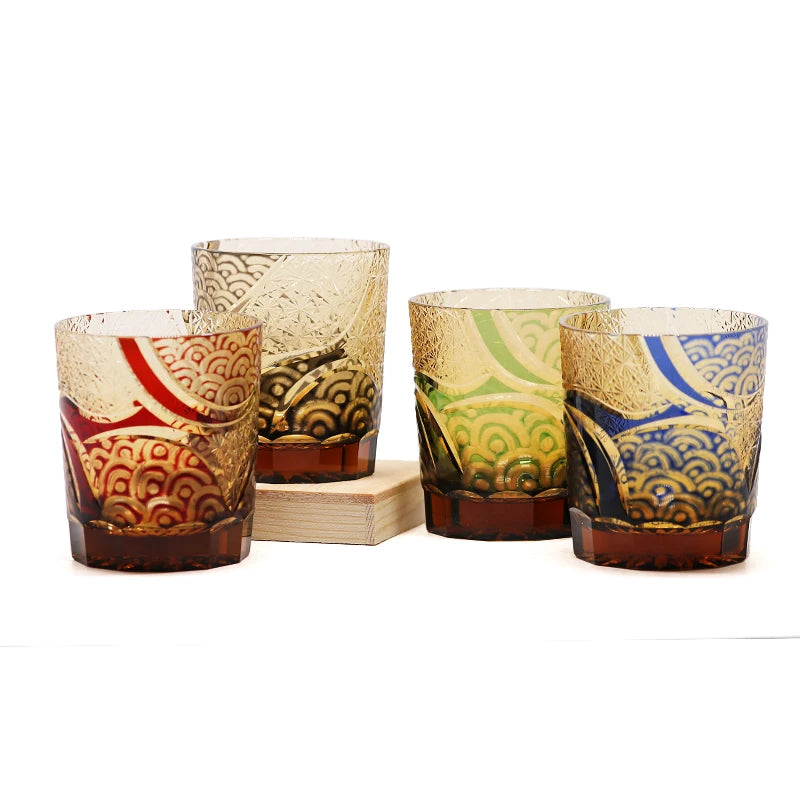 Ly Whisky Thủy Tinh Màu Hổ Phách