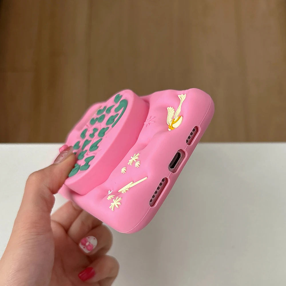 Ốp Lưng Iphone Silicon 3D Hình Bánh Sinh Nhật Kèm Giá Đỡ