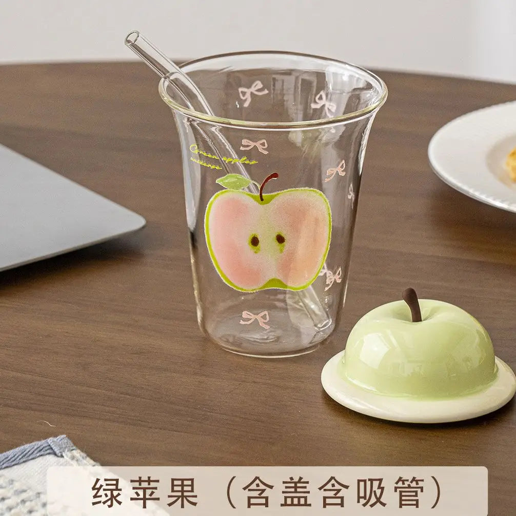 Ly Thủy Tinh Hình Trái Cây Kèm Nắp Dưa Hấu