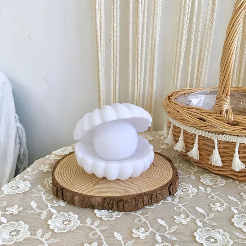 Đèn Ngủ Vỏ Sò Ngọc Trai Tạo Sương