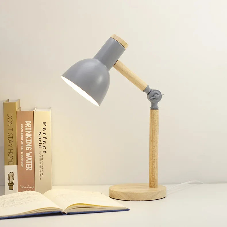 Đèn Bàn LED Gỗ Phong Cách Nordic