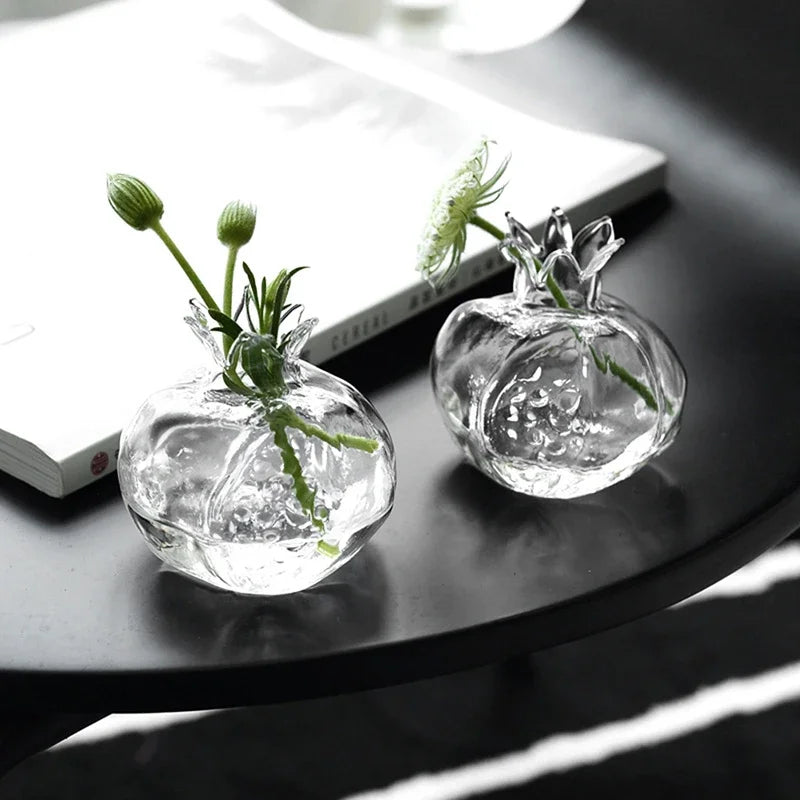 Bình Hoa Thủy Tinh Hình Quả Lựu Decor