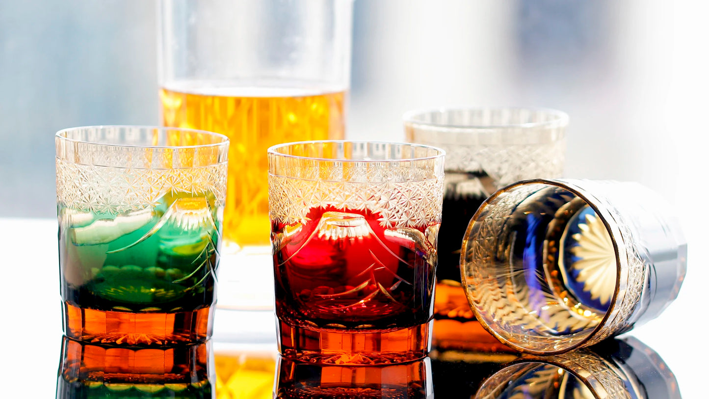 Ly Whisky Thủy Tinh Màu Hổ Phách