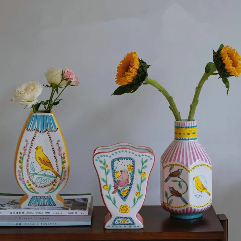 Bình Hoa Gốm Sứ Hình Chim