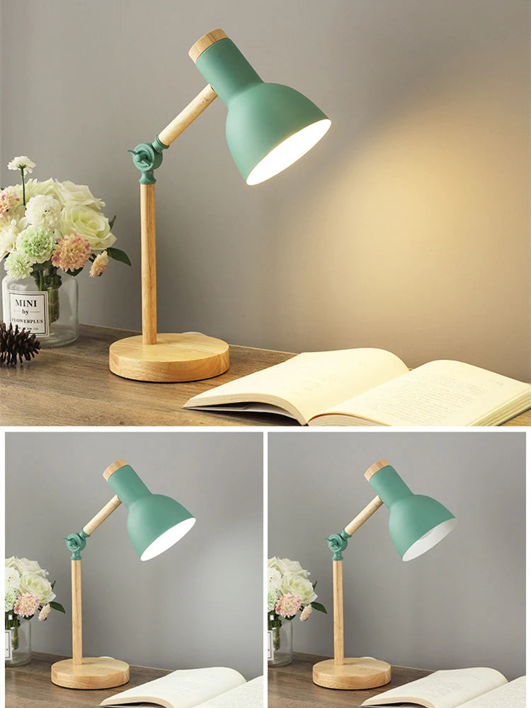 Đèn Bàn LED Gỗ Phong Cách Nordic