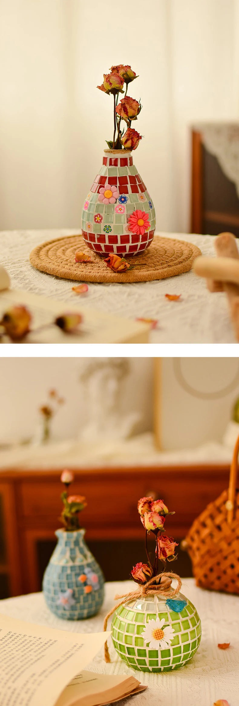 Bộ Làm Bình Hoa Mosaic DIY Thủ Công