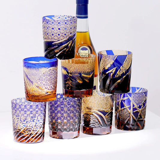 Ly Whisky Thủy Tinh Màu Hổ Phách