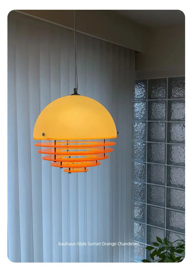 Đèn Thả Trần Bauhaus Retro Màu Cam Hoàng Hôn