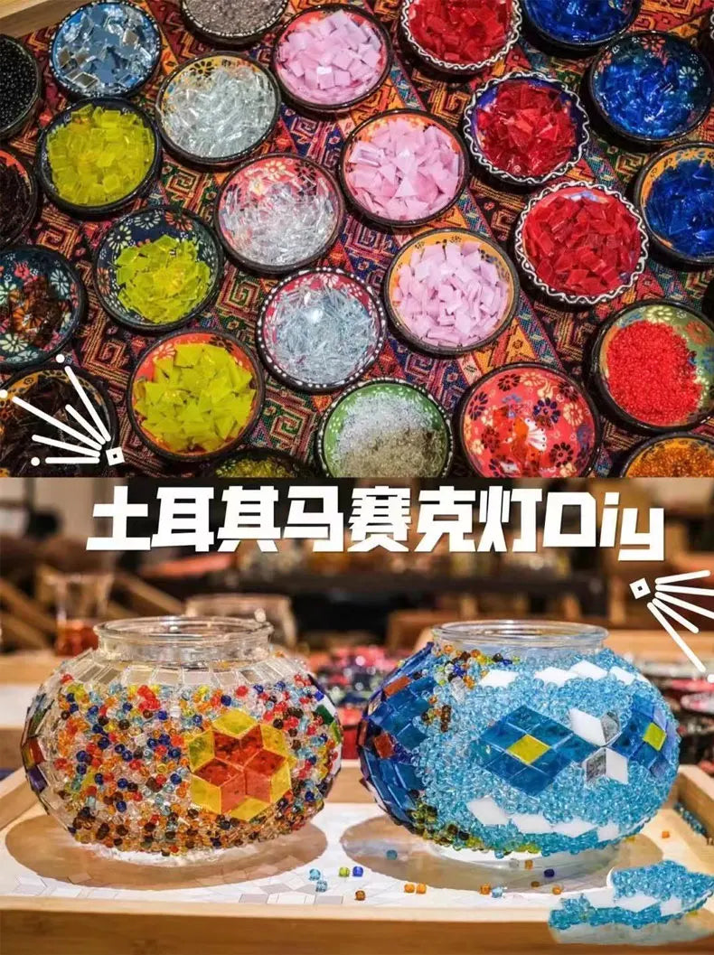 Bộ Nguyên Liệu Tự Làm Đèn Bàn Khảm Mosaic