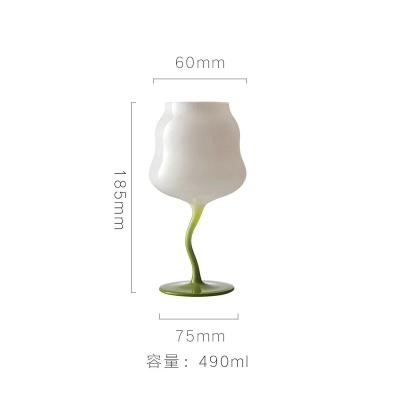 Ly Rượu Vang Chân Cong Hình Tulip