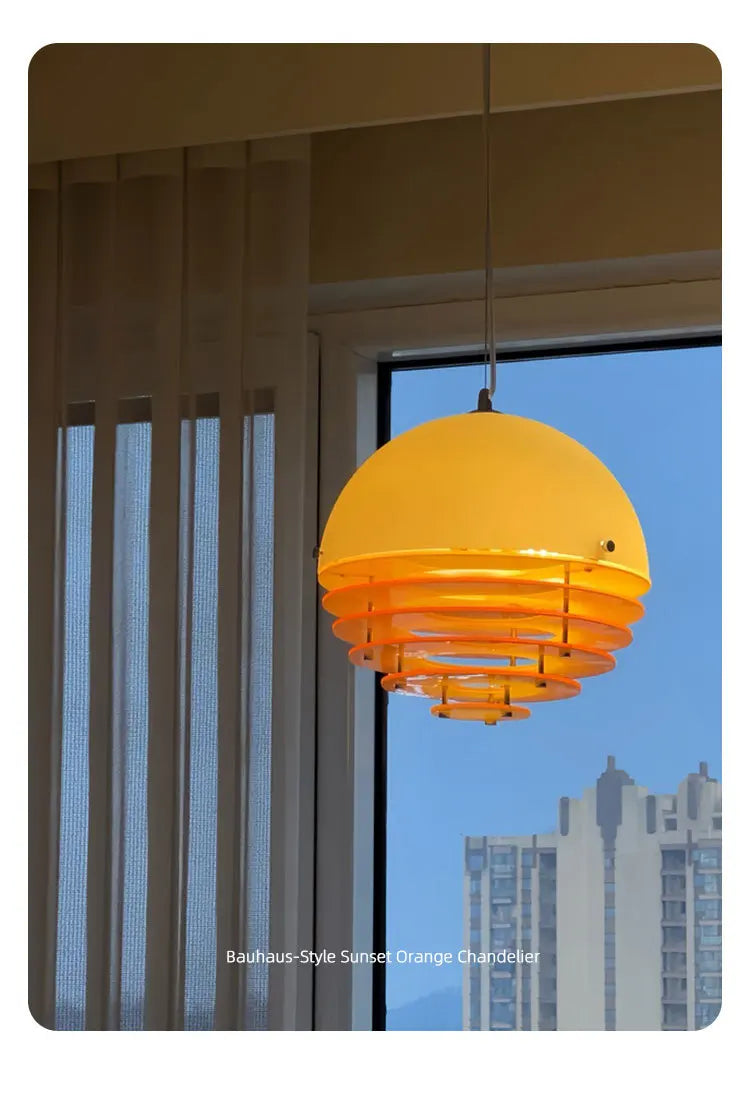 Đèn Thả Trần Bauhaus Retro Màu Cam Hoàng Hôn