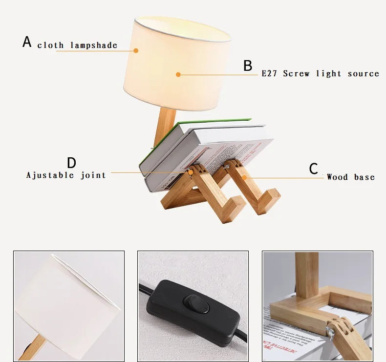 Đèn Bàn Hình Robot Có Thể Điều Chỉnh
