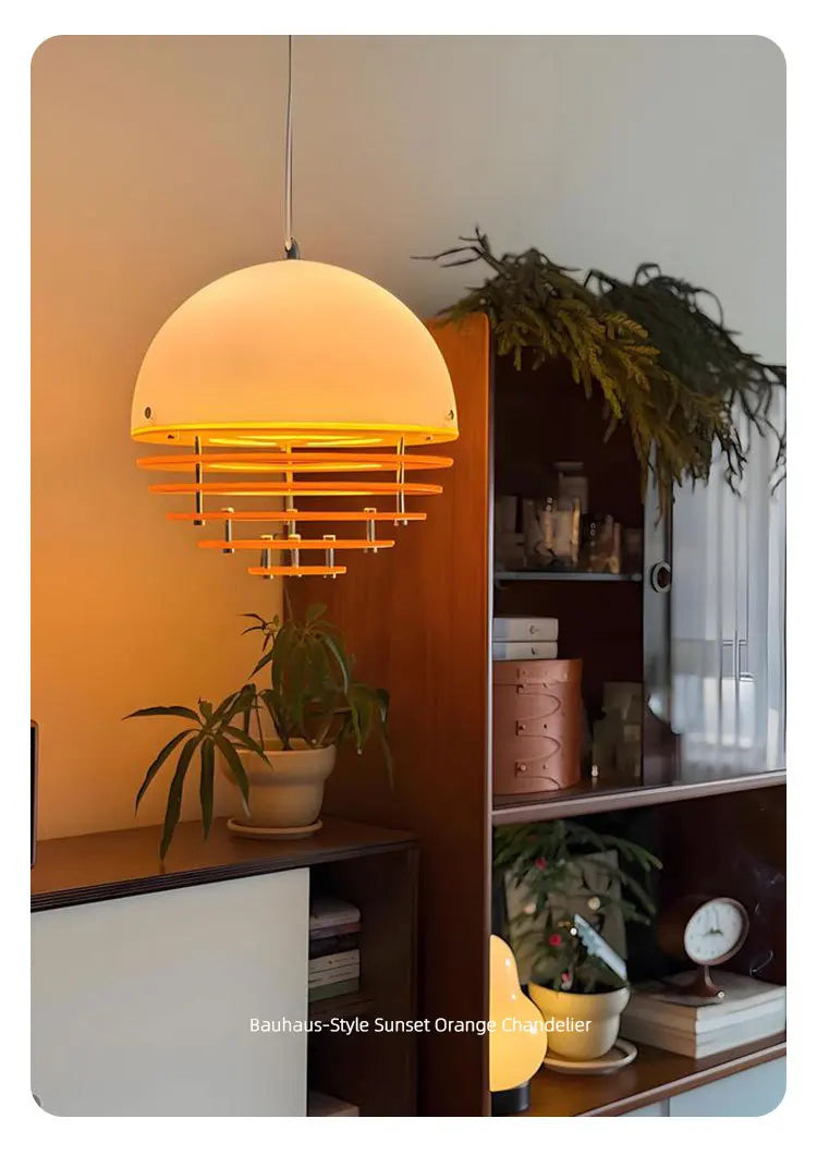 Đèn Thả Trần Bauhaus Retro Màu Cam Hoàng Hôn