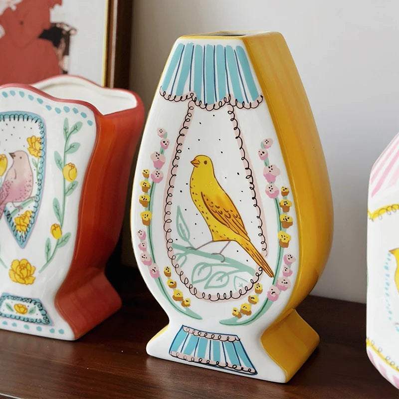 Bình Hoa Gốm Sứ Hình Chim