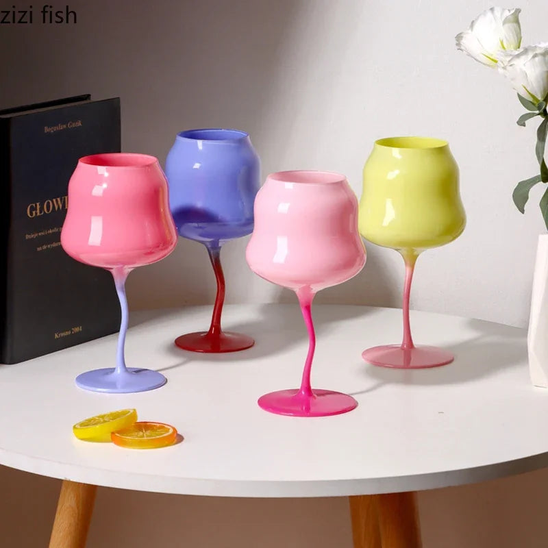 Ly Rượu Vang Chân Cong Hình Tulip