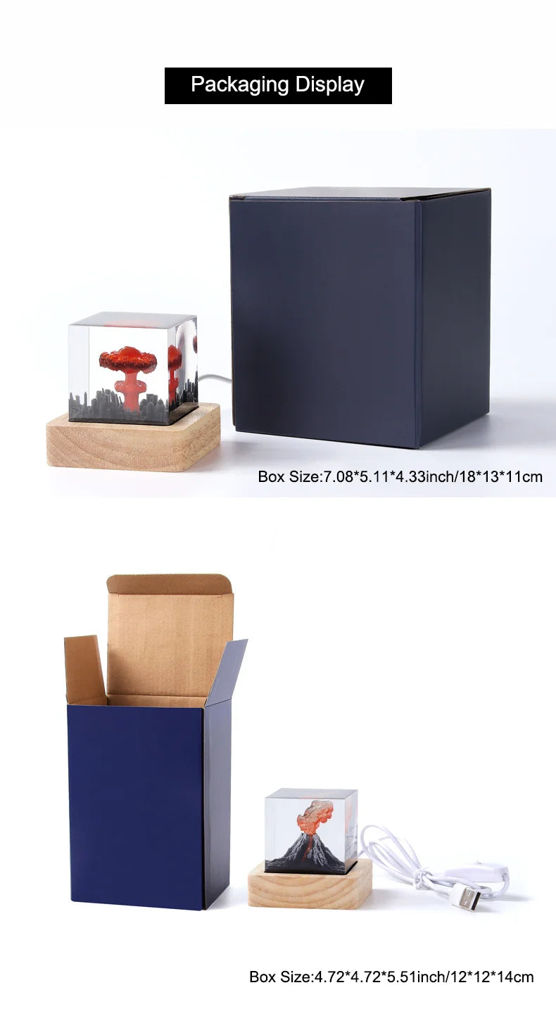 Đèn Ngủ 3D Núi Lửa Phun Trào