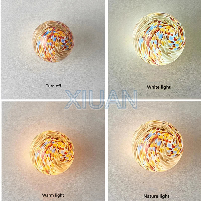 Đèn Tường Kính Màu Hình Cầu