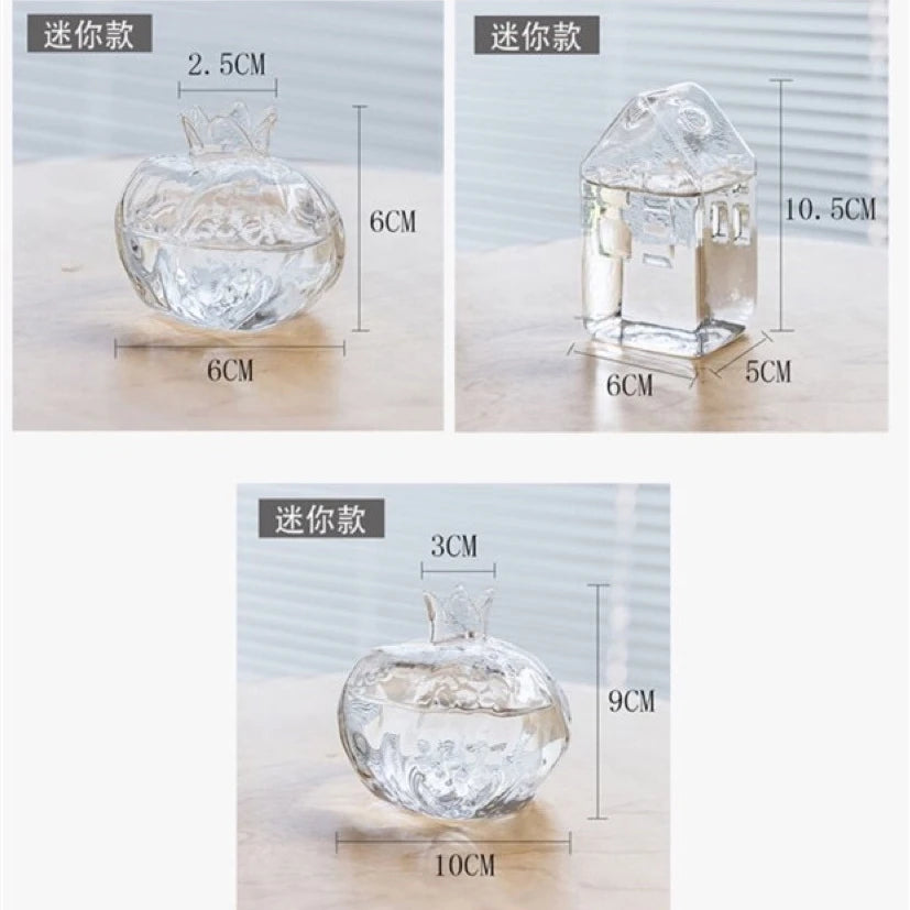 Bình Hoa Thủy Tinh Hình Quả Lựu Decor