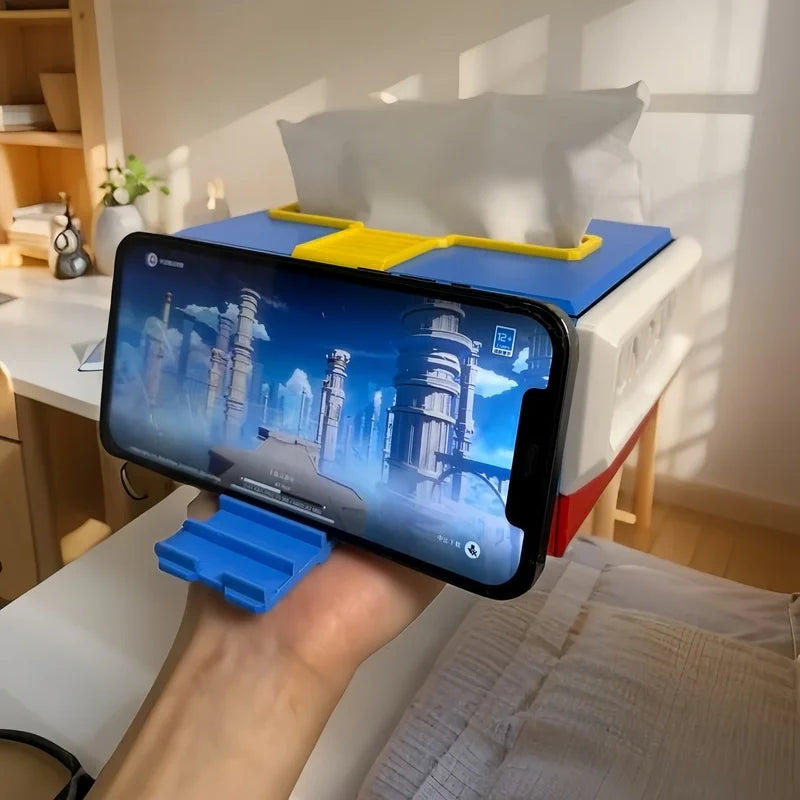 Hộp Đựng Khăn Giấy Kèm Giá Đỡ Điện Thoại