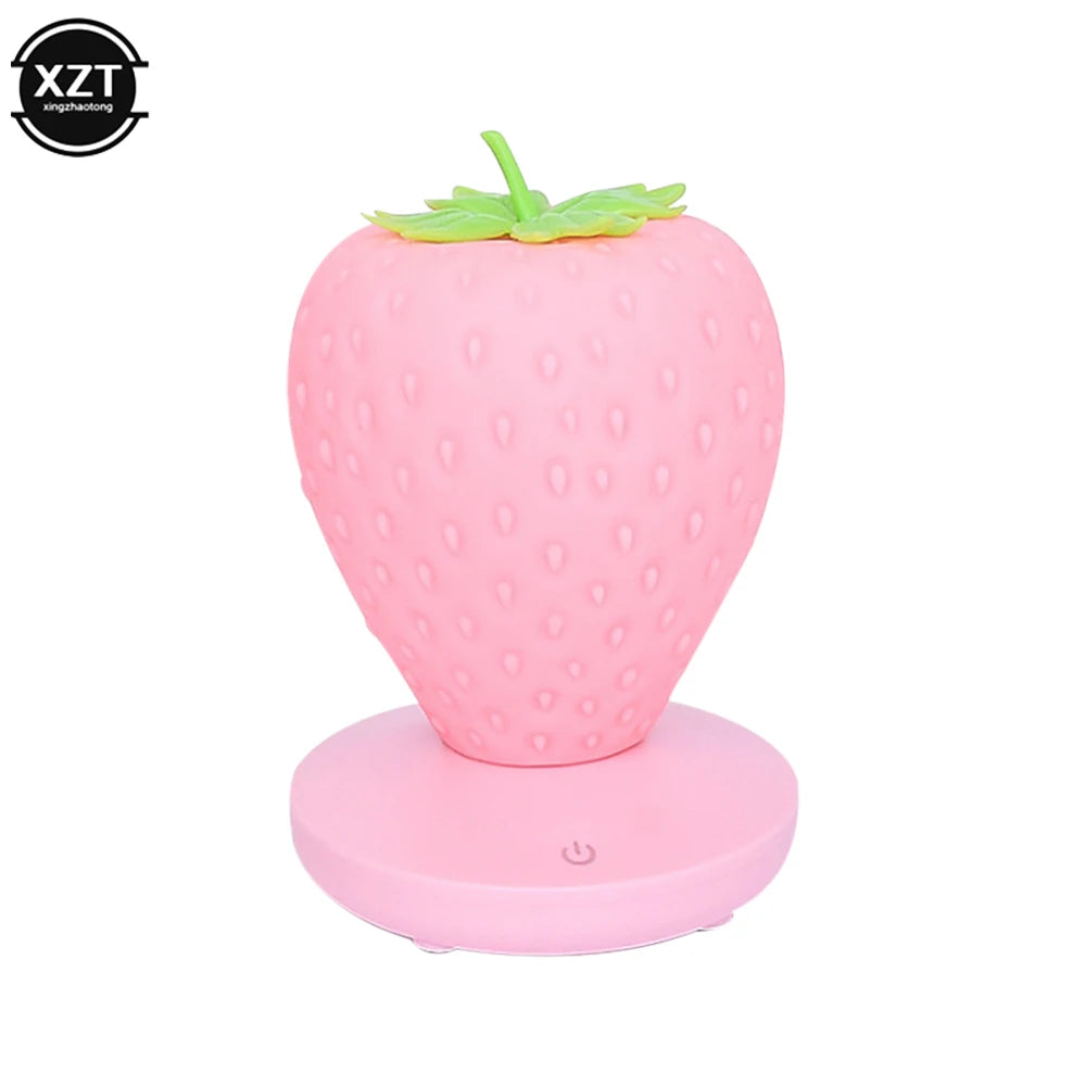 Đèn Ngủ LED Hình Dâu Tây Silicone